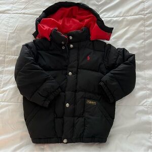Polo by Ralph Lauren Black and Red Kids Puffer Jacket